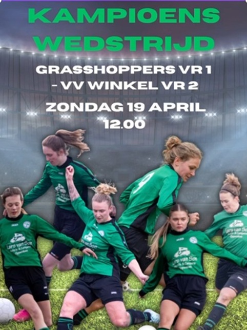 Zondag 19 april kampioenswedstrijd Dames 1 !!!