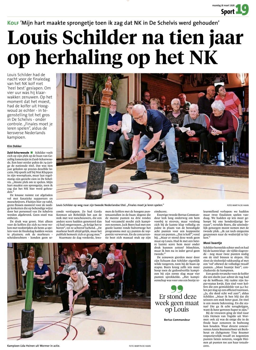 Louis Schilder Nederlands Kampioen kolf