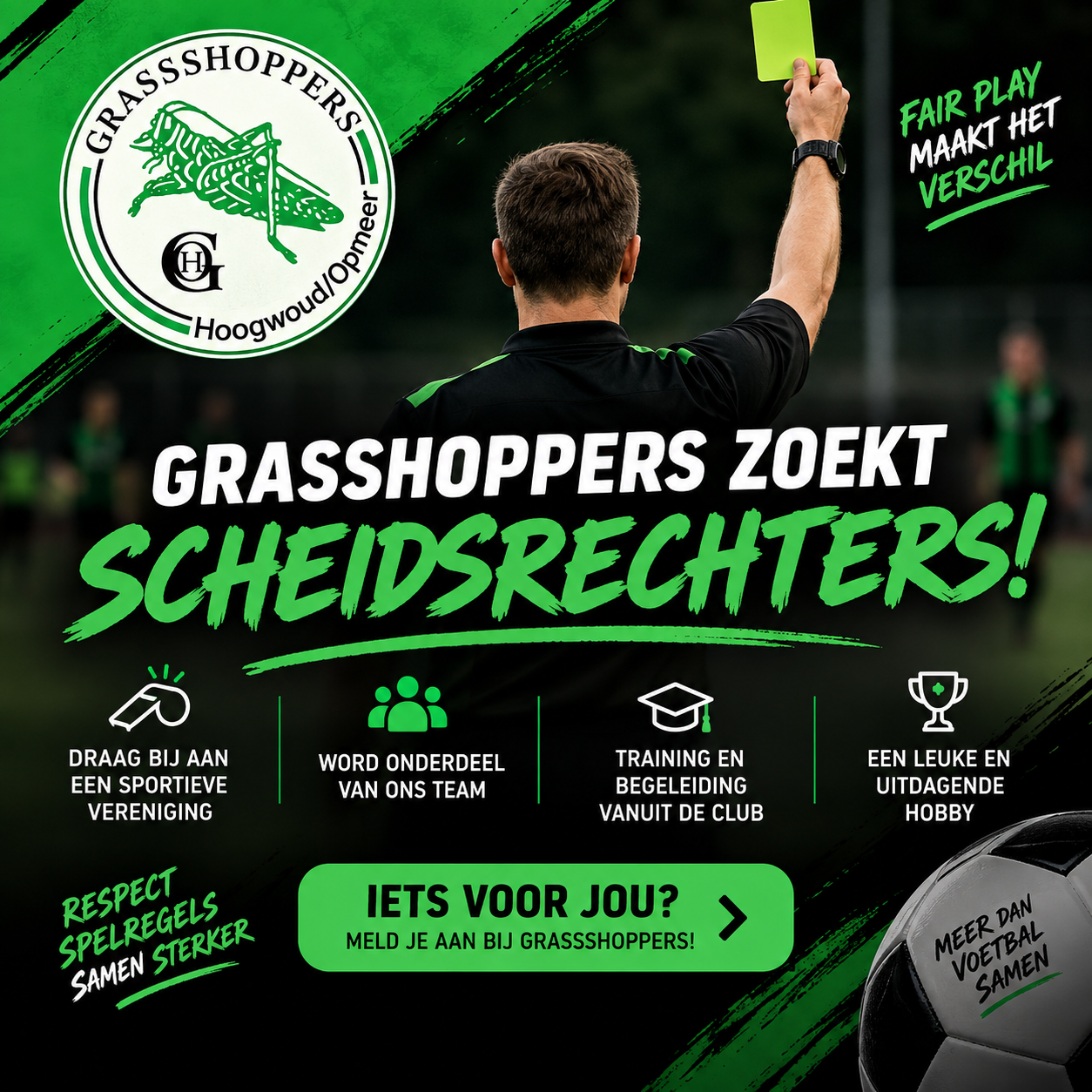 Hulp gezocht: scheidsrechters op zondag